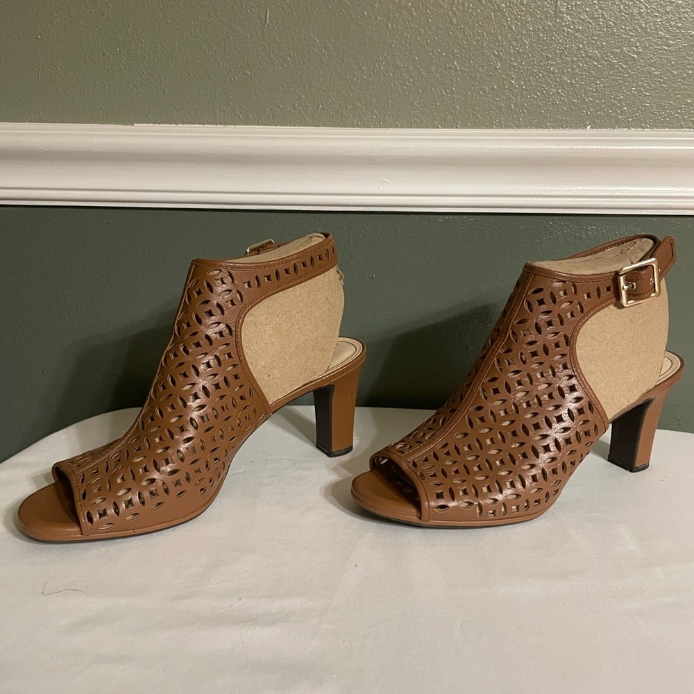 Alex Marie Taupe Open Toe Netted Heel - image 1